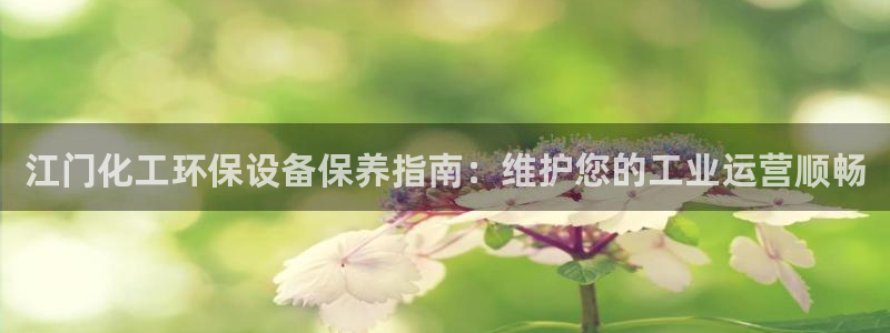 亿万网红：江门化工环保设备保养指南：维护您的工业运营顺畅