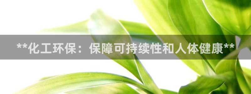 亿万app：**化工环保：保障可持续性和人体健康**